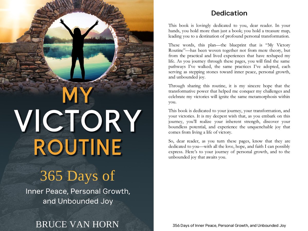 It is my deepest wish that, as you read this book, you’ll realize your inherent strength, discover your boundless potential, and experience the unquenchable joy that comes from living a life of victory. amzn.to/3NE5X3A #MyVictoryRoutine #Transformation (please RT!)