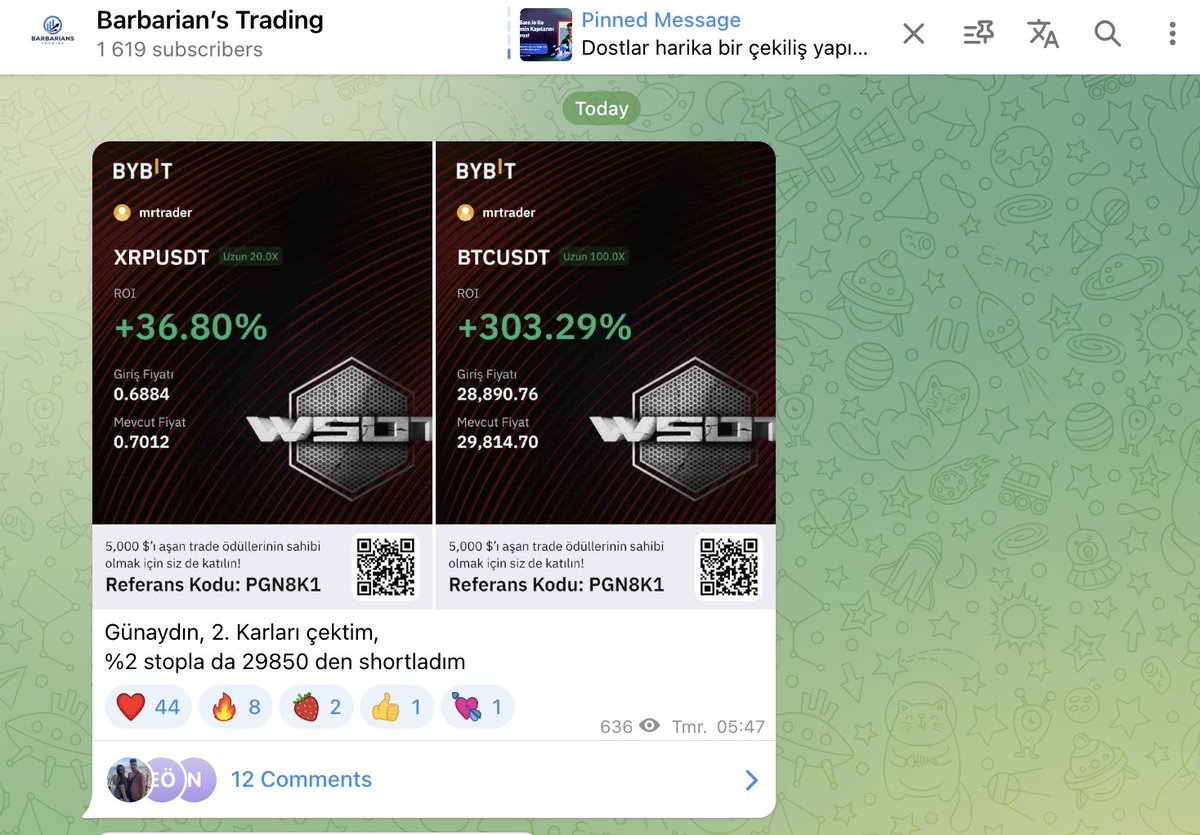 Dostlar tünaydınn,
#bitcoin analizimize güncelleme yapalım. 
İşaretlediğimiz kurdeleli alandan long almıştım, rangenin alt seviyesi (aynı zamanda düşüşün fibonacci seviyesin tekabül ediyor) longtan kar alıp short aldık. 
Shorttan da kar aldım, 

Şu an 2 yöne de hazır şekilde