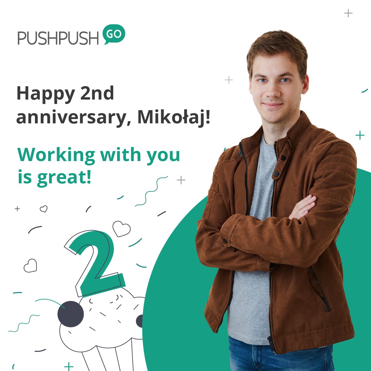 Today, we're celebrating another milestone -  we toast to our talented Software Engineer, Mikołaj, on his second anniversary with us! 🚀🎂

Congratulations, Mikołaj! Here's to many more years of incredible achievements together! 🥂🎊

#workanniversary #softwareengineer #team