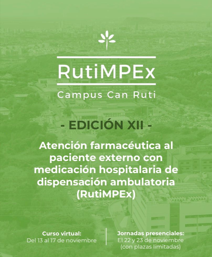 GermansTriasFH's tweet photo. Empieza la cuenta atrás...⏰

XIIa edición de #RutiMPEx el Curso de Atención farmacéutica al paciente externo💊

Consistirá en un curso virtual del 13 al 17 de noviembre con talleres opcionales en formato presencial los días 22 y 23 de noviembre

¡INSCRIPCIONES ABIERTAS! https://t.co/T1romgyGD7