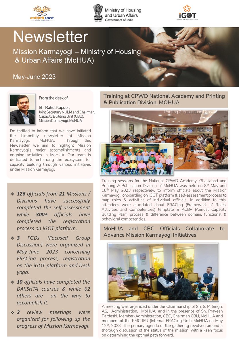 MoHUA_India's tweet image. Through a robust #DigitalEnvironment, #MissionKarmayogi, a National Programme for Civil Services Capacity Building (NPCSCB) initiative that was started on September 2, 2020, encourages # citizen-centered governance in India.