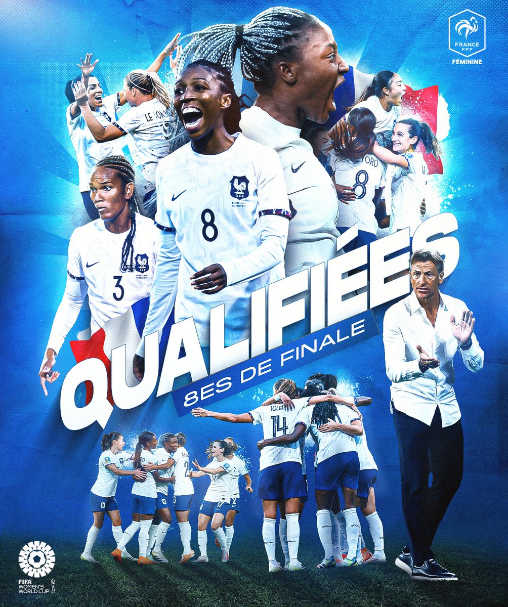 𝗘𝗡 𝟴𝗘𝗦 𝗗𝗘 𝗙𝗜𝗡𝗔𝗟𝗘 𝗗𝗘 𝗟𝗔 𝗖𝗢𝗨𝗣𝗘 𝗗𝗨 𝗠𝗢𝗡𝗗𝗘 👊🌏
Après leur victoire face au Panama, les Bleues terminent 1ère du groupe F et poursuivent l'aventure !

#FiersdetreBleues #FIFAWWC