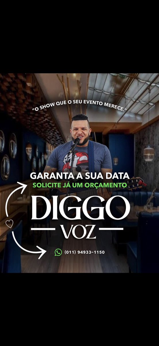 Diggovoz's tweet photo. “O Show que o seu Evento Merece.”

#TheVoiceKids #DiggoVoz #OShowqueoseuEventoMerece
#SpiderManDay #NationalGirlfriendday #Beckysangels #breastfeeding #BoycottCostaCoffee #coup #earthquake #BRASIL #Temblor #vunzigewoensdag https://t.co/L2GT0IyZtV