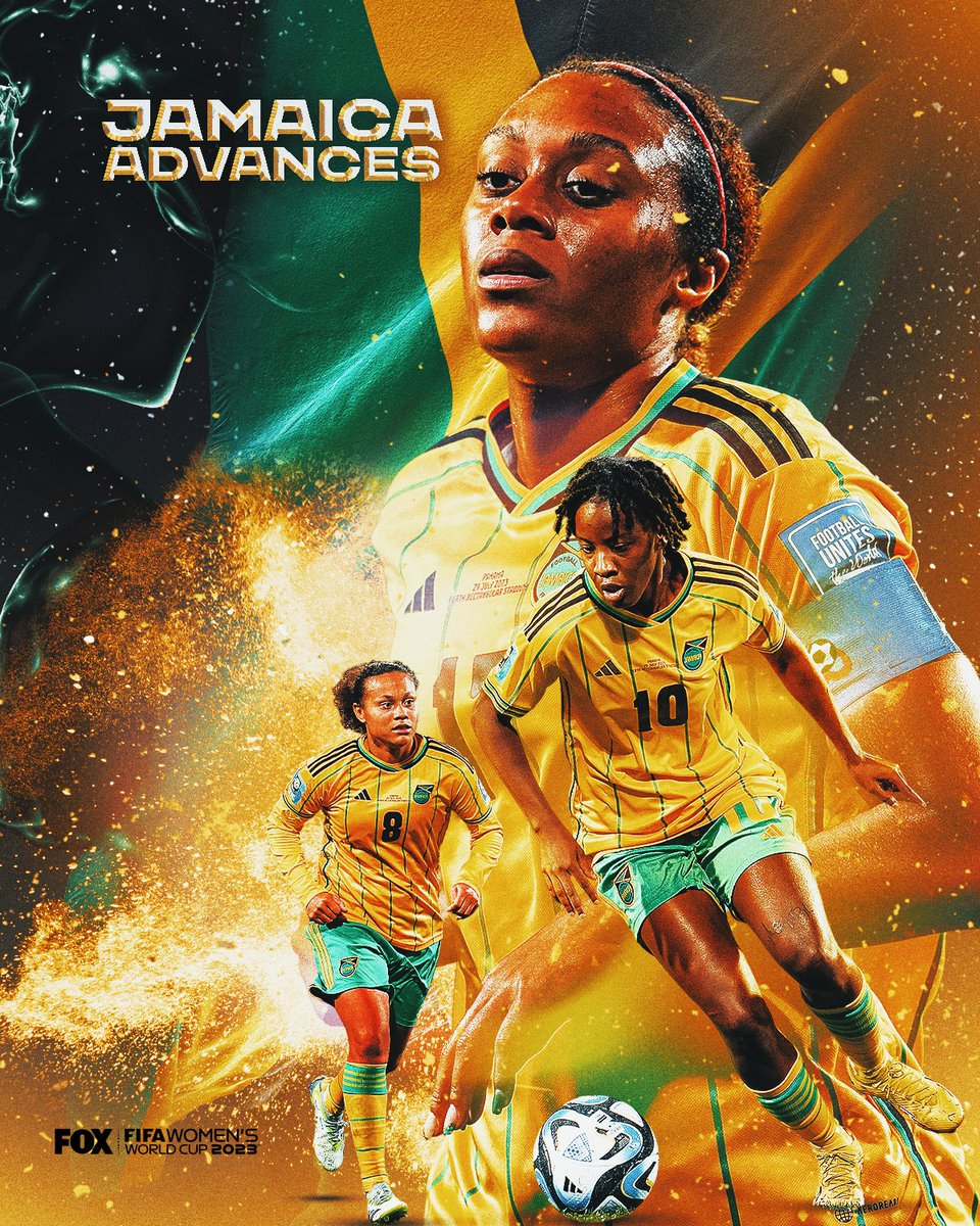 FOXSoccer's tweet image. JAMAICA ADVANCES 🇯🇲

The Reggae Girlz hold Brazil scoreless to book their ticket to the 2023 FIFA Women's World Cup knockout stage 🙌🎟