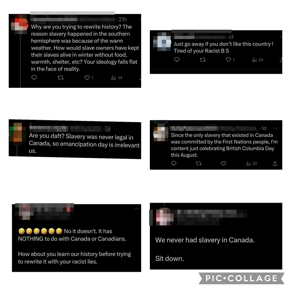 When these are just some of the responses I get to tweets acknowledging #EmancipationDay, maybe we have a problem… #OntEd