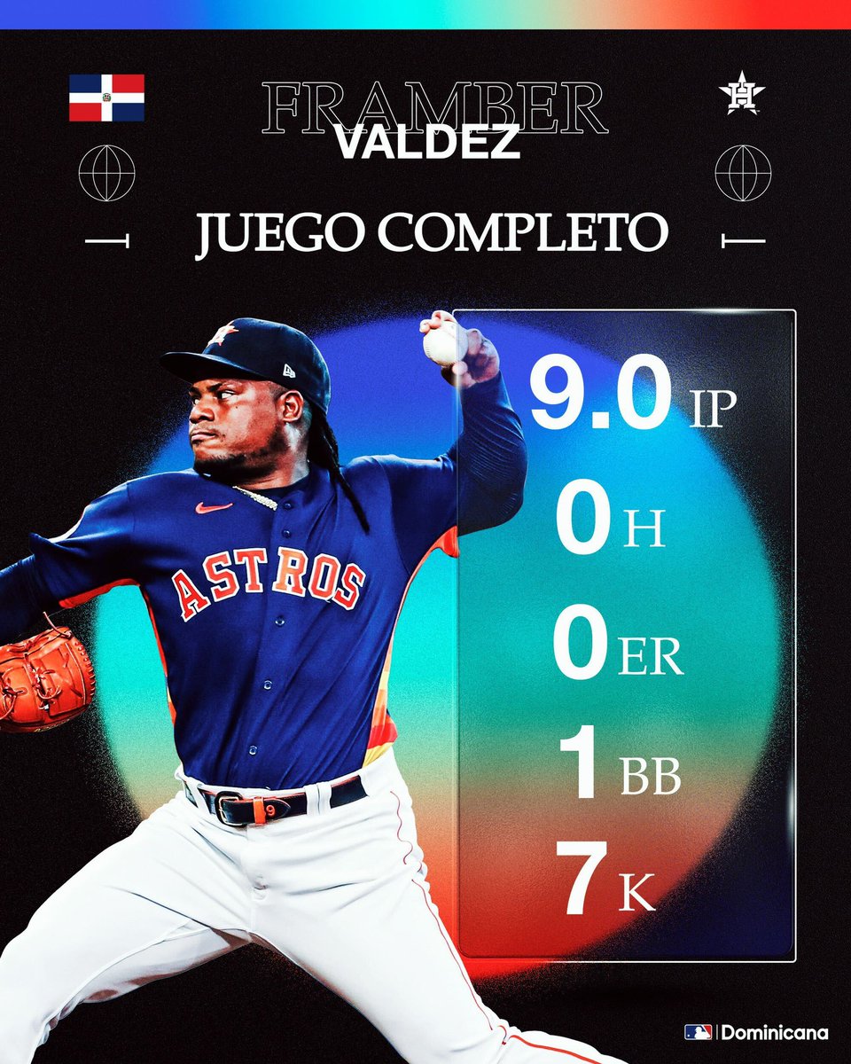 En caso te lo perdiste, la maquina de salidas de calidad, Frámber Valdez, se convirtió en el primer zurdo en la historia de la franquicia de los @Astros en lanzar un No-Hitter.