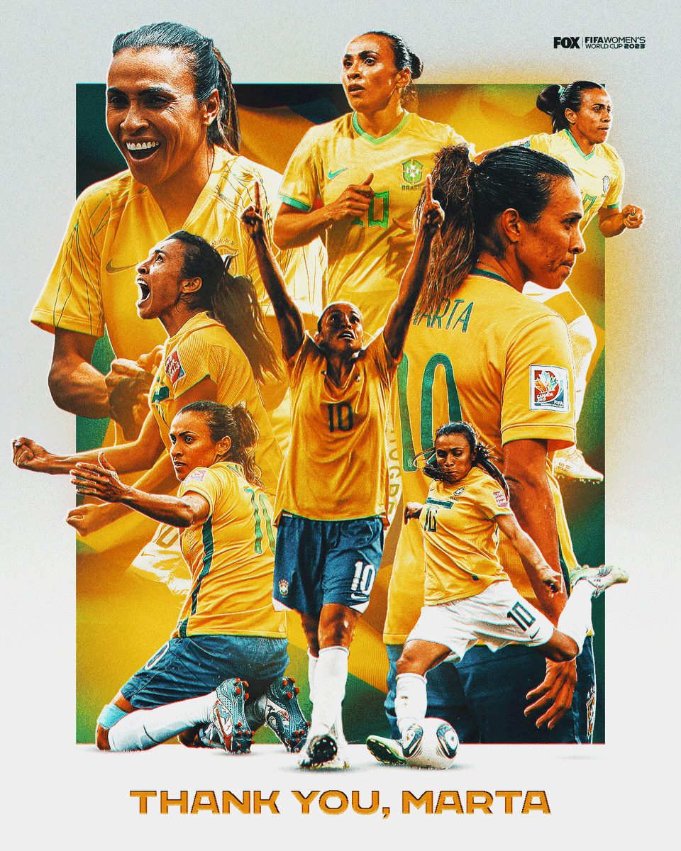 FOXSoccer's tweet photo. FIFA Women's World Cup tournaments won't be the same without the 🐐

Thank you for everything, Marta 🇧🇷❤️ https://t.co/YuMkqUTKb9
