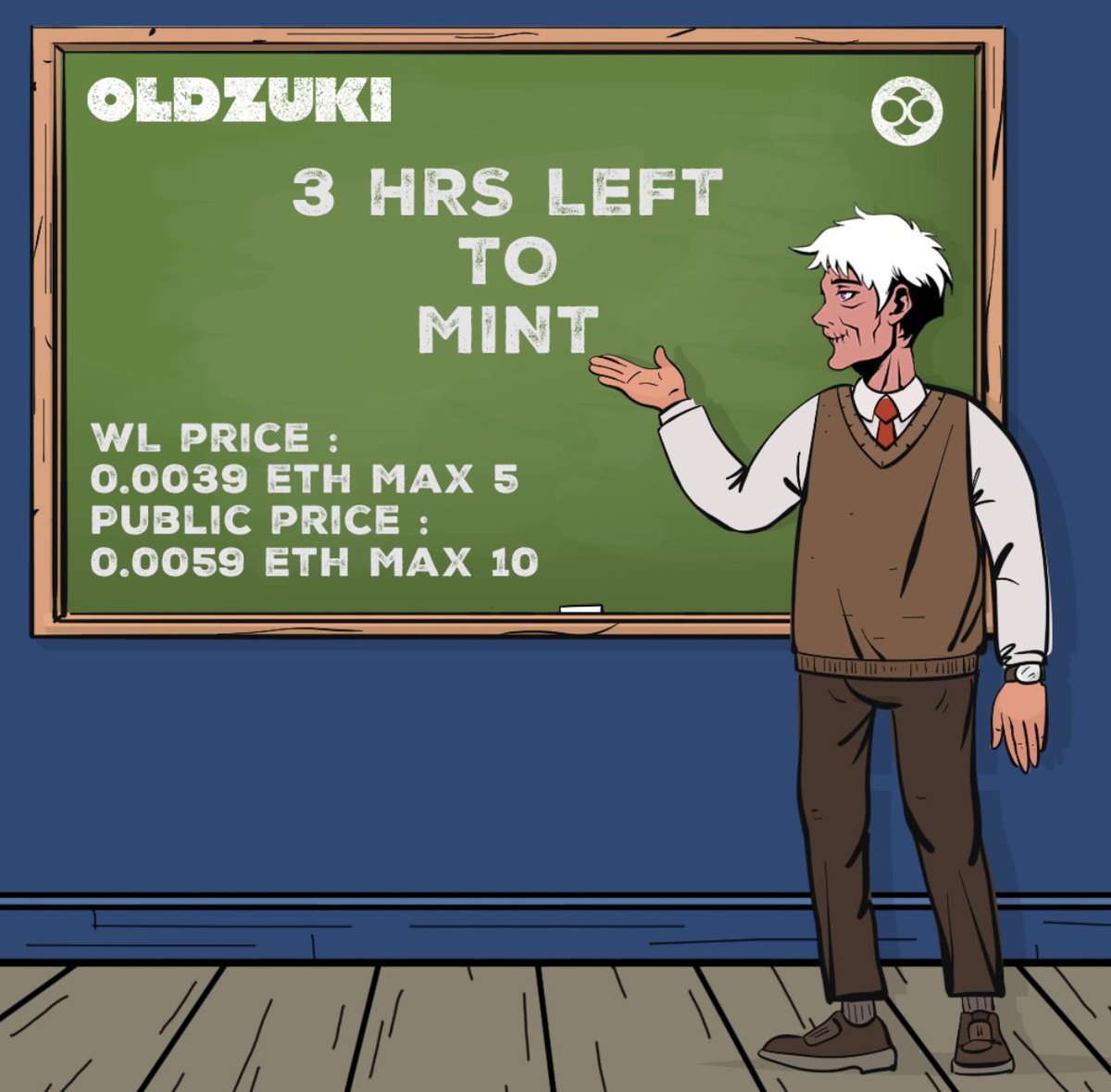 We know you're old &amp; dementia isn't fair to any one of you 🤒 🤕

But pls 🥺
Set yourself a reminder - cuz we about to age your butt by 50 years!

Mint goes live in 3 hours! 👀
PS: Like, RT &amp; Comment to get a free OldZuki as a giveaway! 🚀

#OLDZUKI #Azuki #NFT