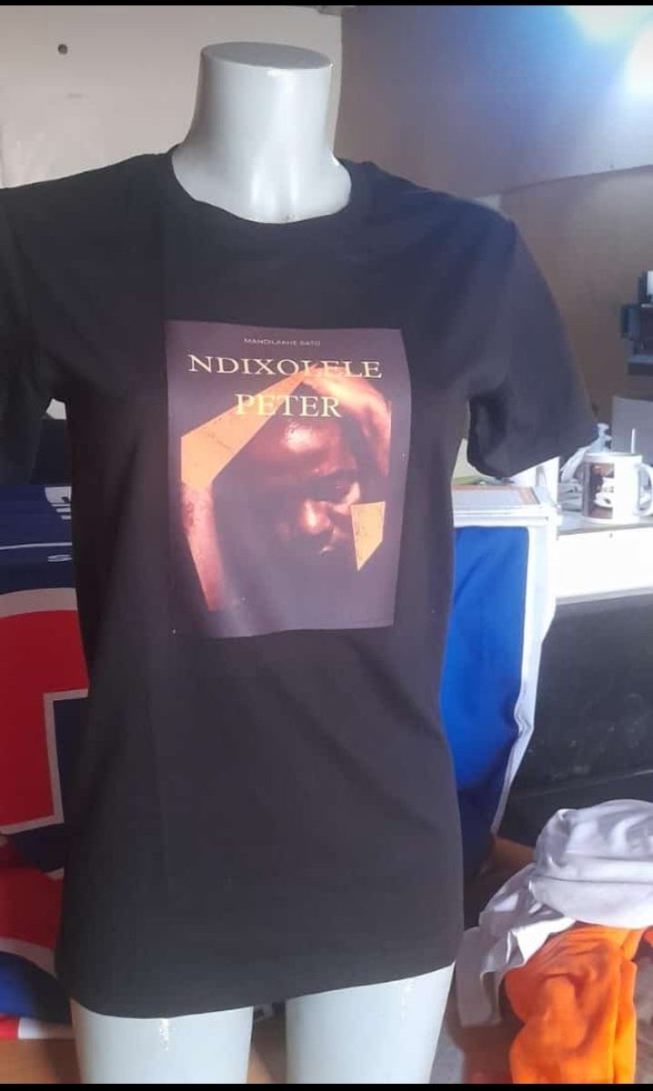 Ndixolele Peter Book T-shirt is available Black, White T-shirt, Grey T-shirt or any colour you want. Cost Fee: R180

You can contact Mandilakhe Author at 0783394811 Whatsapp Only ‼️