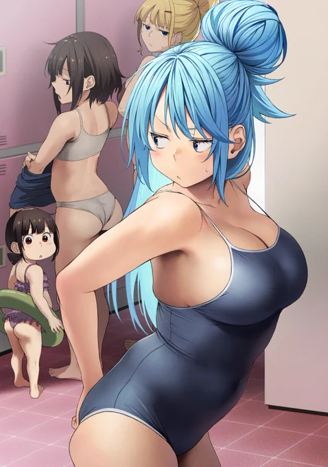 『100秒後にケンシロウみたいにスク水を裂くアクア』 