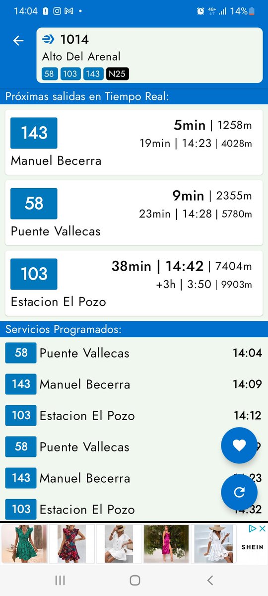 Anaesgu2's tweet photo. @EMTmadrid vale que en verano el tiempo de espera son 20" pero más  de 30"es indecente .línea 103 . https://t.co/sM9gxiW2aT