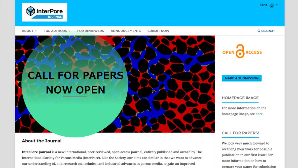 InterPoreTweets's tweet photo. #callforpapers  - What will you be working on this summer? How about your submission to our new OA journal - InterPore Journal. Now that we are up and running, we are looking for contributions to our first issue. For more information visit https://t.co/1Xhwc0HbaT https://t.co/SgMOi9OXKb