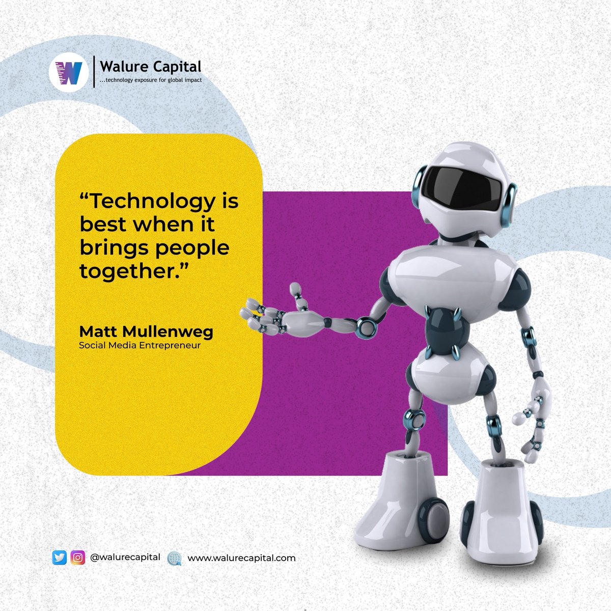 Walure_'s tweet photo. Embracing the power of Tech to unite hearts and minds 💻🤝
#WalureCapital #BringingPeopleTogether #TechLove #ConnectingWorld https://t.co/4S38ekcWLH