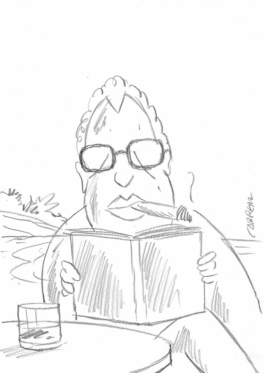 ramonnicolasr's tweet photo. #Memoria #Homenaxe: soliciteille unha colaboración a Pepe Carreiro para esta serie e envioume esta ilustración que recolle con moito acerto o espírito de Fernández del Riego, sempre cun libro na man.
#FernándezdelRiego2023 (195) https://t.co/ySkQJUqU8t
