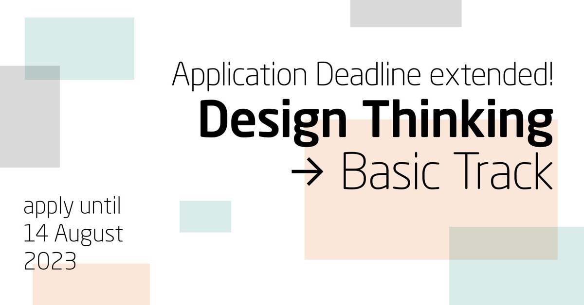 Good News 🗞️: You have 2 more weeks to apply for our upcoming #designthinking Basic Track program ✍️!

➡️ Learn more and register at: hpi.de/school-of-desi…

📣 Please share this post if you know any students or graduates who might be interested in studying Design Thinking!