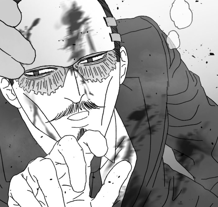 ズタボロでボコボコなトクシロウさん（トキシゲくんの事が好き）を描いています