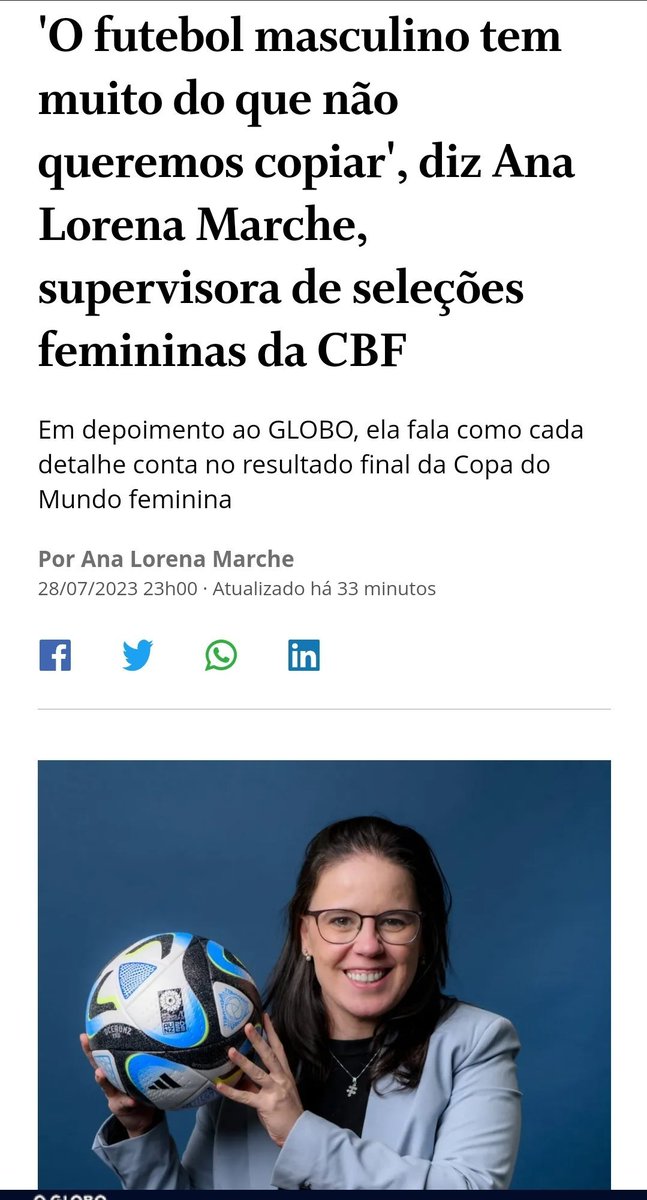 Tem que comecar a limpa pela responsável pelo maior fracasso da historia do futebol brasileiro. Anota o nome dela ai: Ana Lorena Marche.
