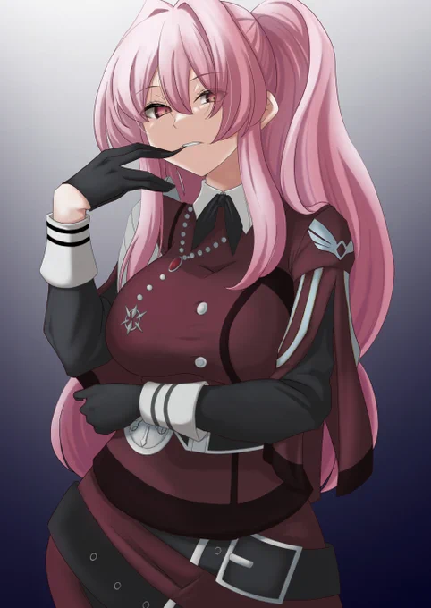 skebの依頼で咥え手袋のエクソシスター・マルファです ありがとうございました! #遊戯王