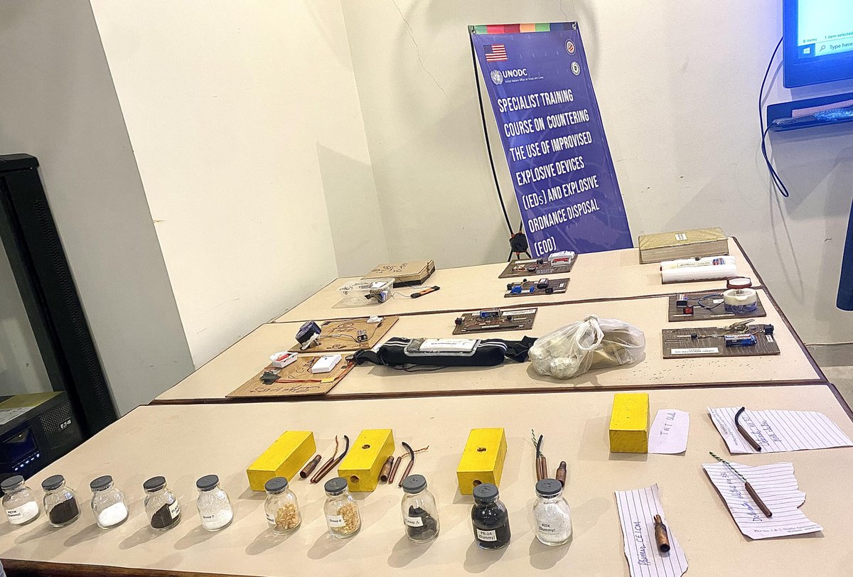 UNODCPakistan's tweet photo. Commencing a Specialist Training on Countering IEDs and EOD in Karachi! Building capacities of Civil Defence Department Sindh to enhance public safety. Thanks to @StateINL for funding this vital initiative. 
#CounterIED #PublicSafety #Collaboration https://t.co/imr7MJwFQf