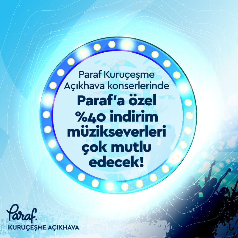 parafcard's tweet photo. #ParafGüzelliklerDünyası’ndan müzikseverlere güzellikler bitmiyor! Biletix’ten 2-7 Ağustos tarihleri arasında #ParafKuruçeşme Açıkhava konserlerine alacağın biletlerde Paraf'a özel %40 indirim seni bekliyor. Güzel bir yaz akşamı için sevdiklerini de davet etmeyi unutma!
