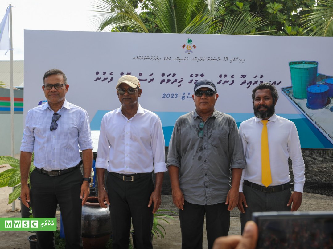 MWSC_Official's tweet photo. His Excellency President @ibusolih officially inaugurates water services in HA. Muraidhoo. The Water Project at HA. Muraidhoo is undertaken and completed by #TeamMWSC

#MWSCProjects
#MWSCAsaasee https://t.co/L9qu8P2x1U