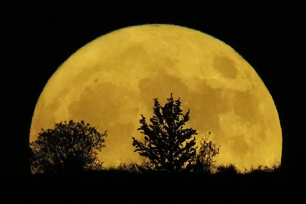 PhilippineStar's tweet photo. FIRST AUGUST SUPERMOON AROUND THE WORLD 🌕🤩

The first of two supermoons in August graced the skies on Tuesday.

A supermoon is broadly defined as a full moon that is closer to the Earth than normal. That makes it appear slightly brighter and bigger in the sky. | via @AP https://t.co/v5TwBnH0gc