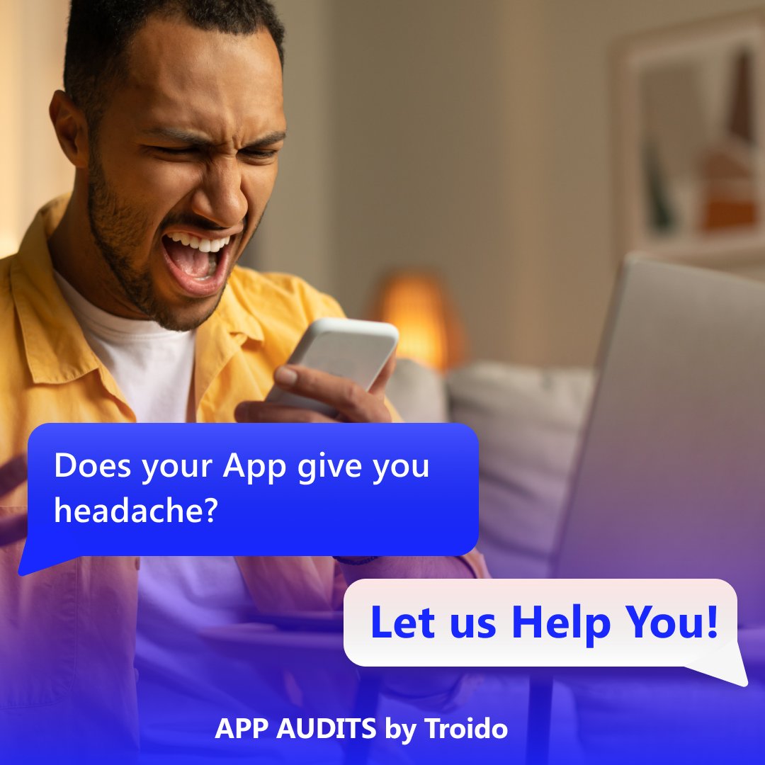 Does your App give you a headache?🤯 Troido’s expert team, enhanced by AI, has the cure! 💉 Auditing apps, particularly beneficial for those developed externally. Don’t be in the dark about your app’s performance. DM us for more info. #AppAudit #AI 
app-audits.com