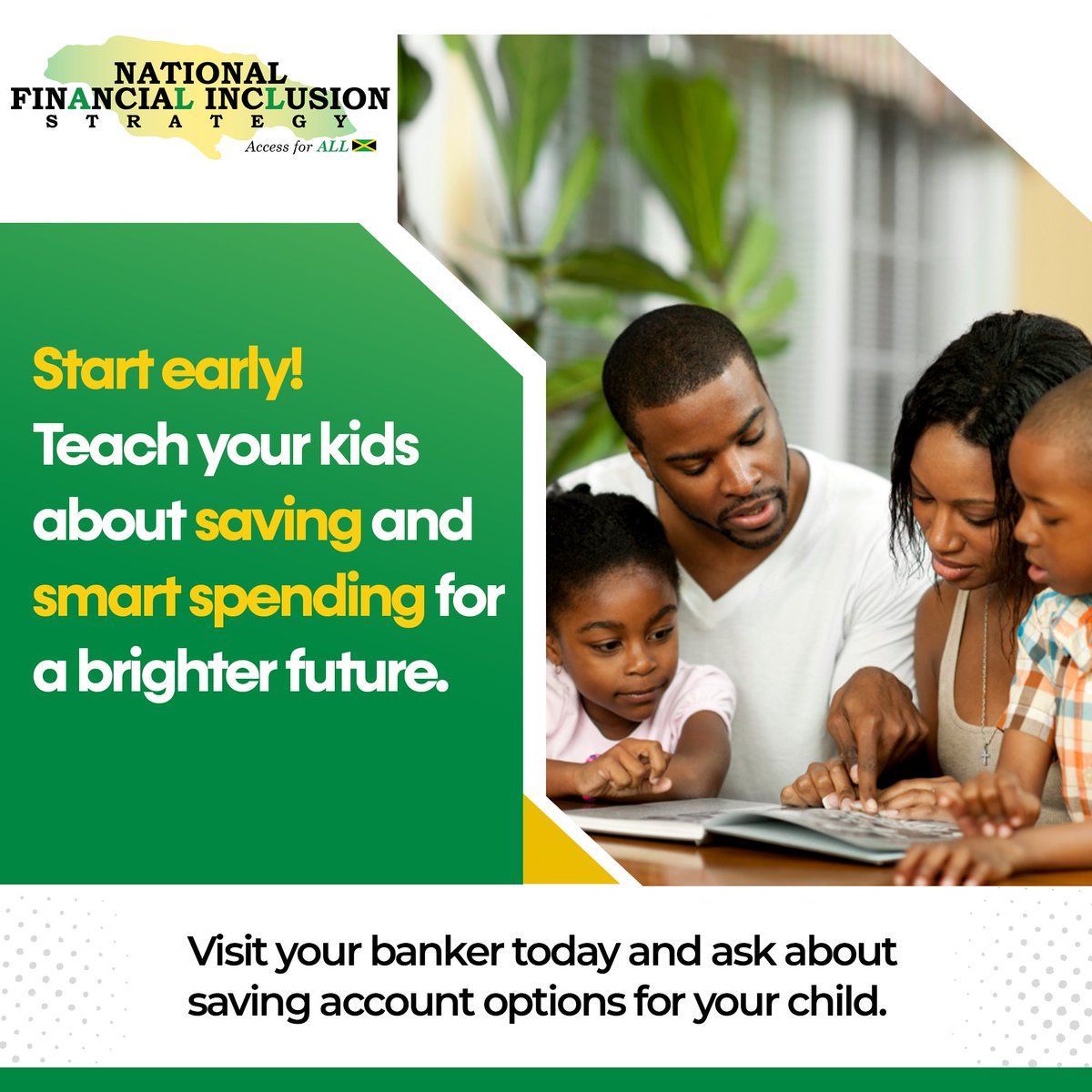 CentralBankJA's tweet photo. Start early! Teach your kids about saving and smart spending for a brighter future.
Help your kids develop good financial habits by opening a savings account for them today. #NFISexplained https://t.co/67365Fxw72
