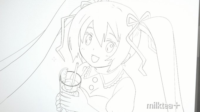 線画、制作途中。