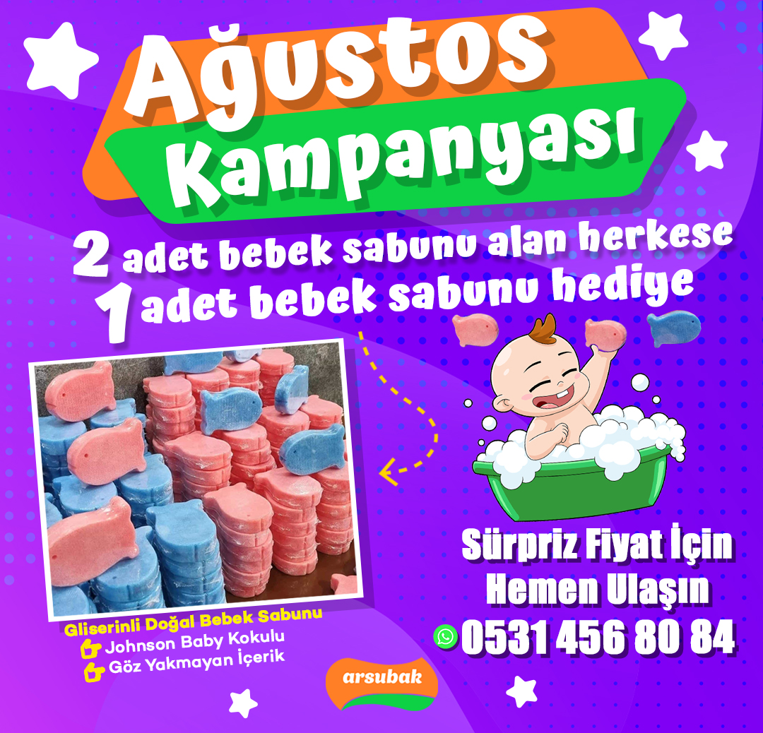 ArsubakT's tweet photo. Süper Ağustos Kampanyası!

2 Adet Doğal Bebek Sabunu Alan Herkese 1 Adet Doğal Bebek Sabunu Hediye 😍😍😍

Arsubak: Odağında Memnuniyet Var
📲 0531 456 80 84
📞 0216 541 42 55
https://t.co/7yoYoN4WNW

#arsubak #kampanya #promosyon #bebeksabunu #bebek #doğalbebeksabunu https://t.co/pbmNgFsg4f