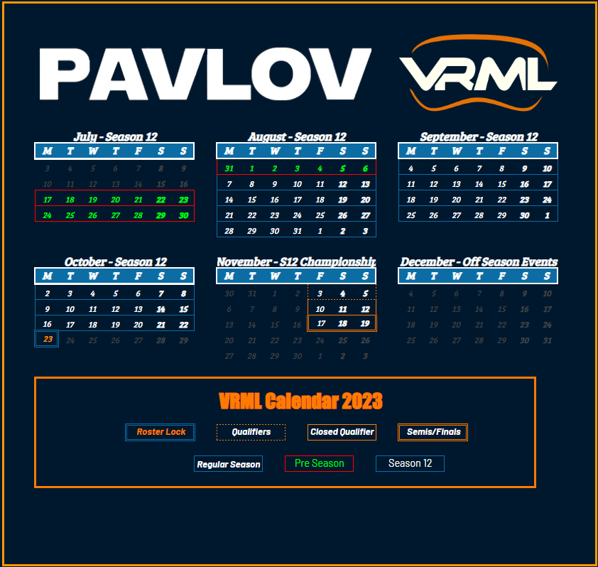 The Season 12 of Pavlov VRML is starting Monday next week! With a new twist, we are crossplay with Playstation VR2 players and PC! 🥳discord.gg/MreCDWkZBp Introducing some game original maps and custom community maps! join us for another action packed season!
