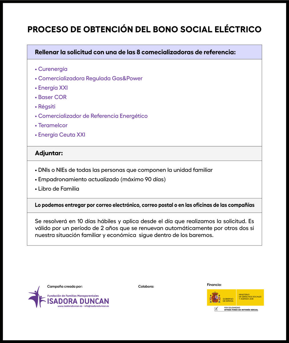 ⚠️ Las #familiasmonoparentales no solicitan el #bonosocialelectrico por desconocimiento del recurso
 
🎯 El objetivo de la campaña es informar a sobre las condiciones y características del #bonosocialeléctrico específico en monoparentalidad

➕ Más info: gestionfamiliar.es
