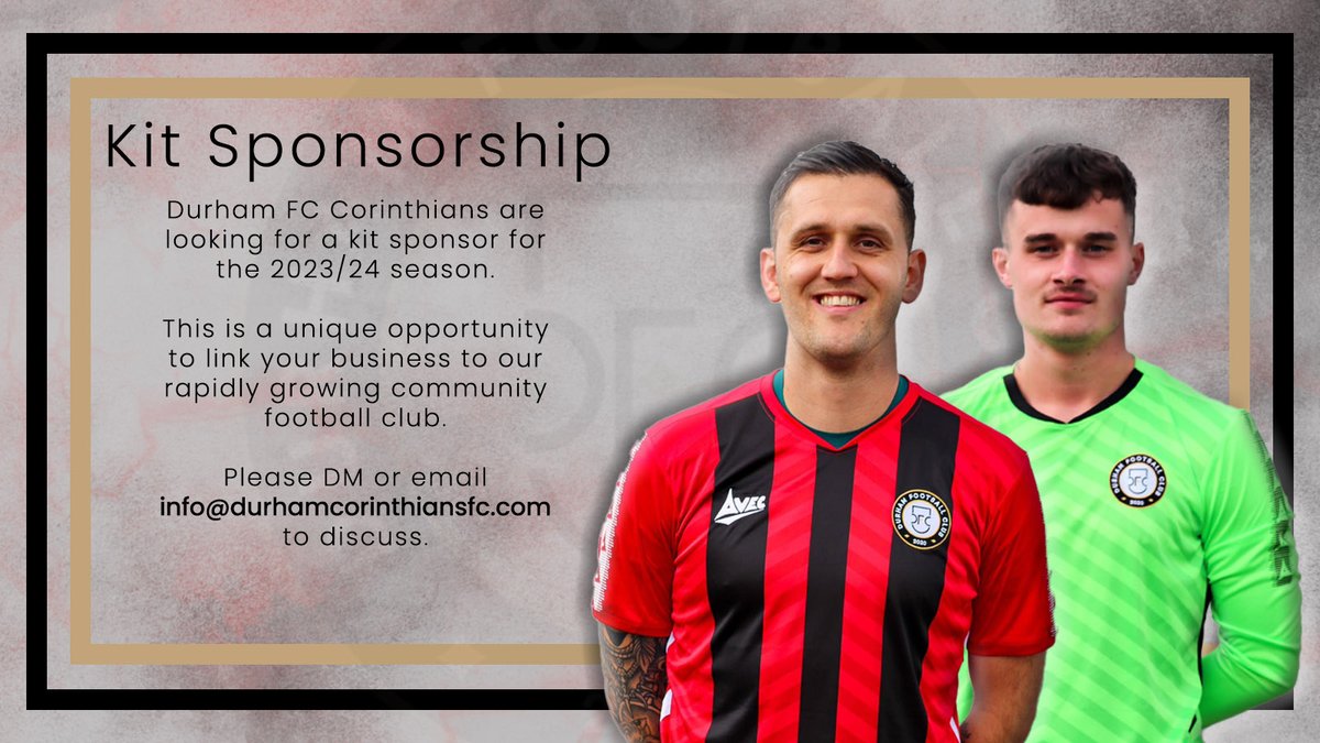 We are currently seeking a new kit sponsor ahead of the 23/24 season. This is a great opportunity to link with our rapidly growing community club and promote your business within our football family as well as across the region.

Get in touch and we can tell you all about it.