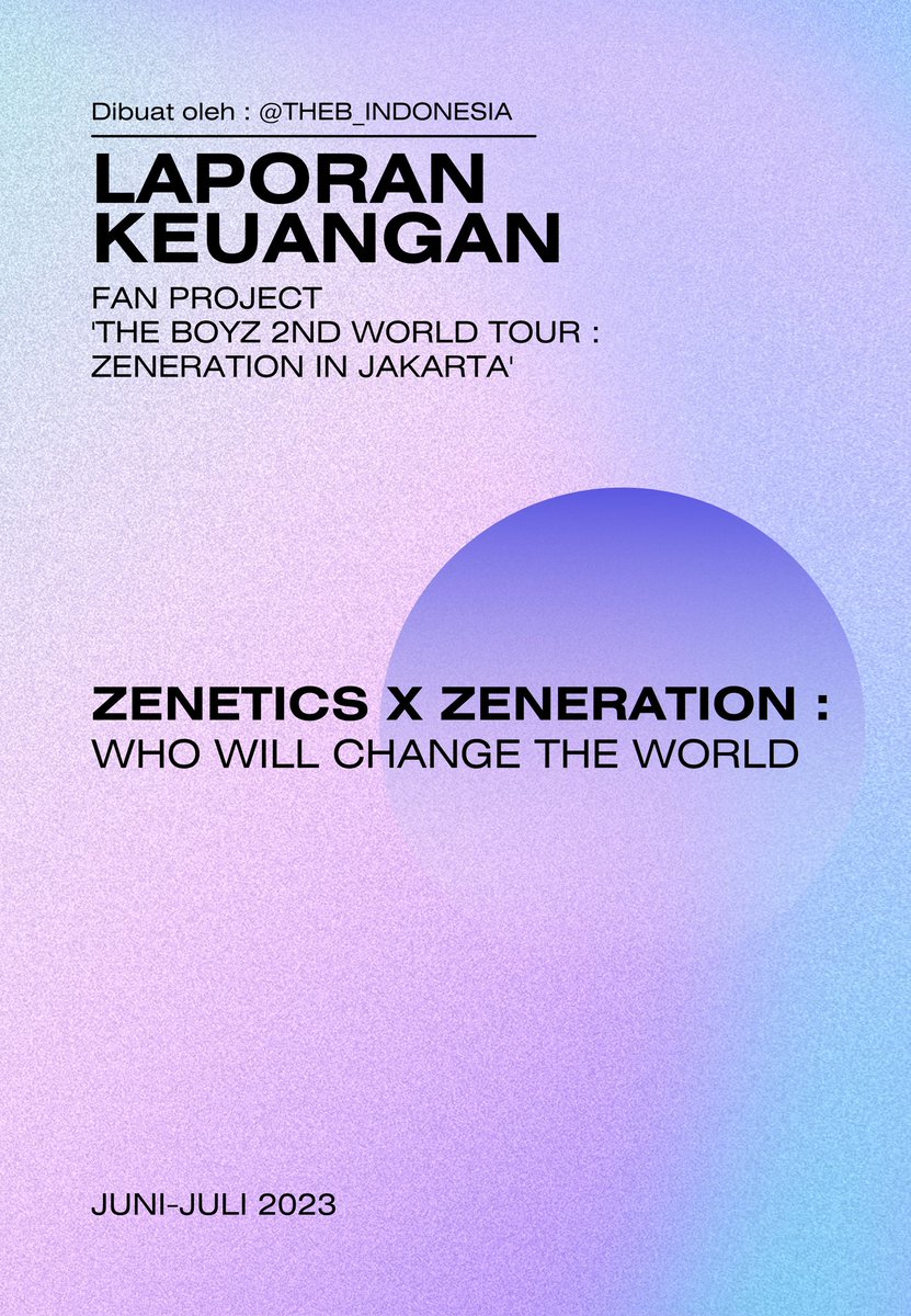[📝] FINANCIAL STATEMENT OF FAN PROJECT FOR 'THE BOYZ 2ND WORLD TOUR : ZENERATION IN JAKARTA'. 📓🧬🌌✨

Halo, DEOBITNA (THE B INDONESIA). 📢❤️

Berikut ini kami lampirkan laporan keuangan untuk proyek penggemar. Kami mengucapkan terima kasih kepada seluruh DEOBITNA, yang telah