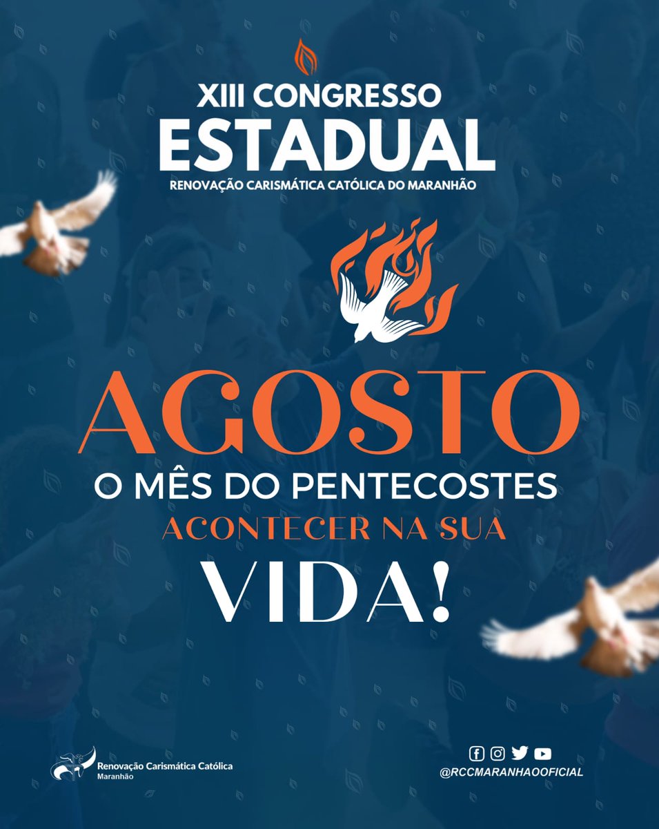 rccma's tweet photo. O XIII CONGRESSO ESTADUAL, sem dúvidas, será um grande derramamento do Espírito Santo de Deus sobre a sua vida e de todos quanto desejarem.
AMÉM?
#Rccmaranhaooficial
#CongressodoLouvor
#Congressoestadualrccma
#XIIICongressoEstadual
#FortaleceivosnoSenhor
#Rccma #IgrejaCatolica https://t.co/S0VdGsZ1Iv