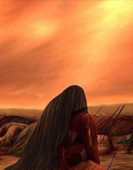 rizvijee9's tweet photo. When Umar Saad’s army left, some from Bani Asad came to bury the martyrs as martyrs bodies were lying shroudless. They could not identify the bodies, they were puzzled. Imam Sajjad ع by will of Allah  came &amp; identified the bodies one by one and they helped Him to bury martyrs 💔 https://t.co/qCo7VMdMK5