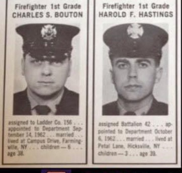 UFANYC's tweet photo. Today marks 45 years since the tragic collapse at the Waldbaums fire in Brooklyn.

LT James Cutillo of 33rd Battalion, and Firefighters Harold Hastings of 42 Battalion; James McManus, Ladder 153; George Rice, Ladder 153; Charles Bouton Ladder 156; and William O’Connor, L156 https://t.co/Xn0nn8fm1S