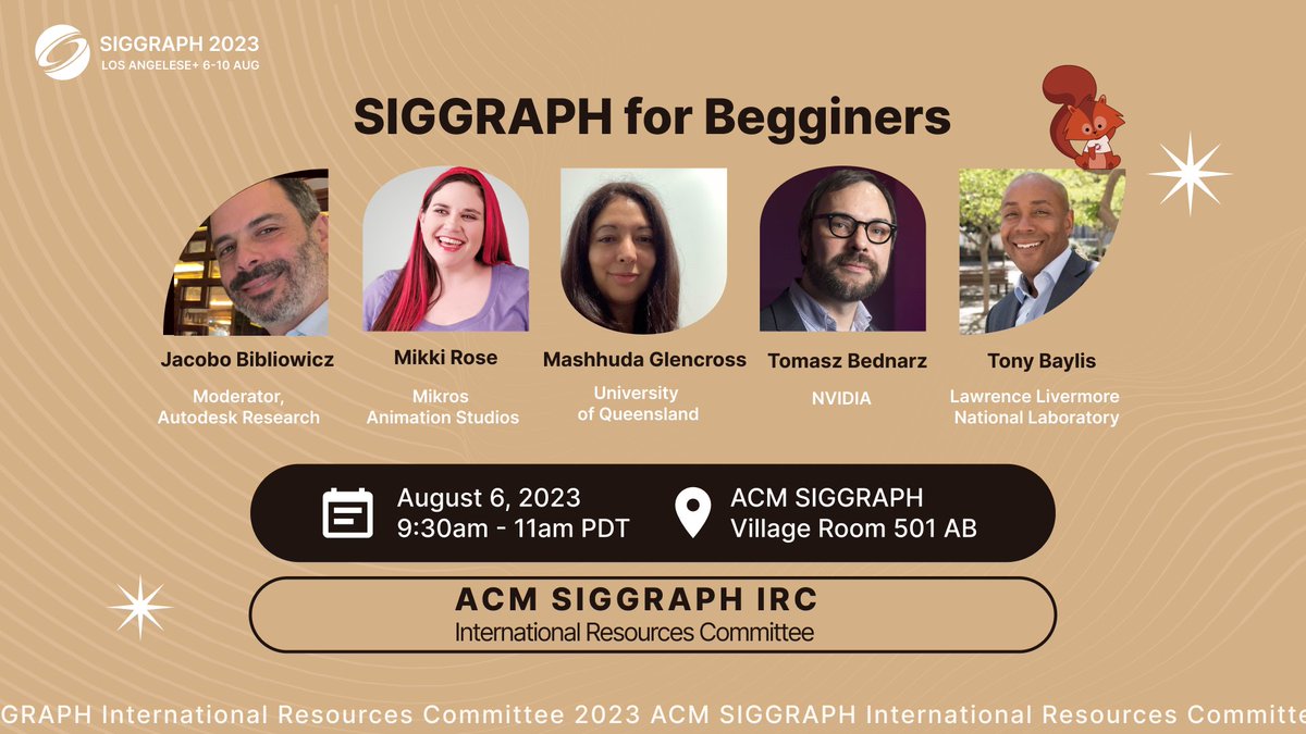 siggraph_irc's tweet image. SIGGRAPH LA 2023 💫 Are you lost or overwhelmed with so many amazing sessions with new categories and titles?
Curious about the highlights of this landmark 50th anniversary year? This is the session for you. We will equip you with insider tips from seasoned #SIGGRAPH veterans🫡