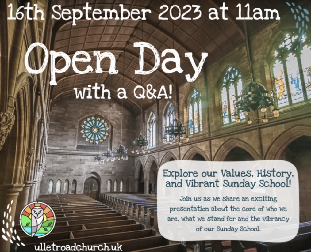 ulletroadchurch.uk/event/open-day Ullet Road Church, Open Day... learn its history, its religion, and what we explore today. #ulletroadchurch #Unitarians 16th September 2023, 11am. All welcome.