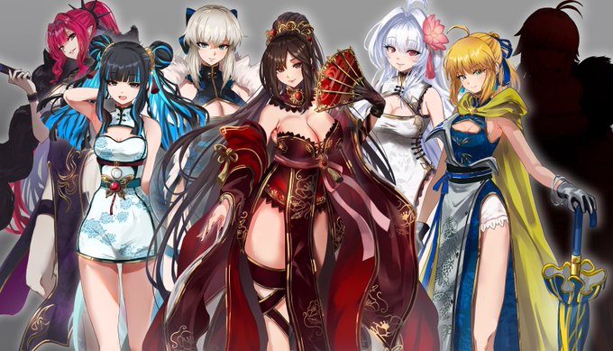 #今月描いた絵を晒そう 

夏コミ用チャイナドレス7騎。
+会社の仕事+別プロジェクトのディレクション+業務委託の営業その他……誇張抜き7月の記憶がない、本当に存在したのか…?👼👼 