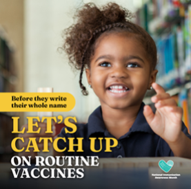 KAdamsPharmD's tweet photo. It's #NationalImmunizationAwarenessMonth! Vaccines are one of the most effective ways to help protect your health and the health of your community. Get vaccinated today and #LetsCatchUpWithConfidence. #NIAM2023 https://t.co/BIskIQcwk8