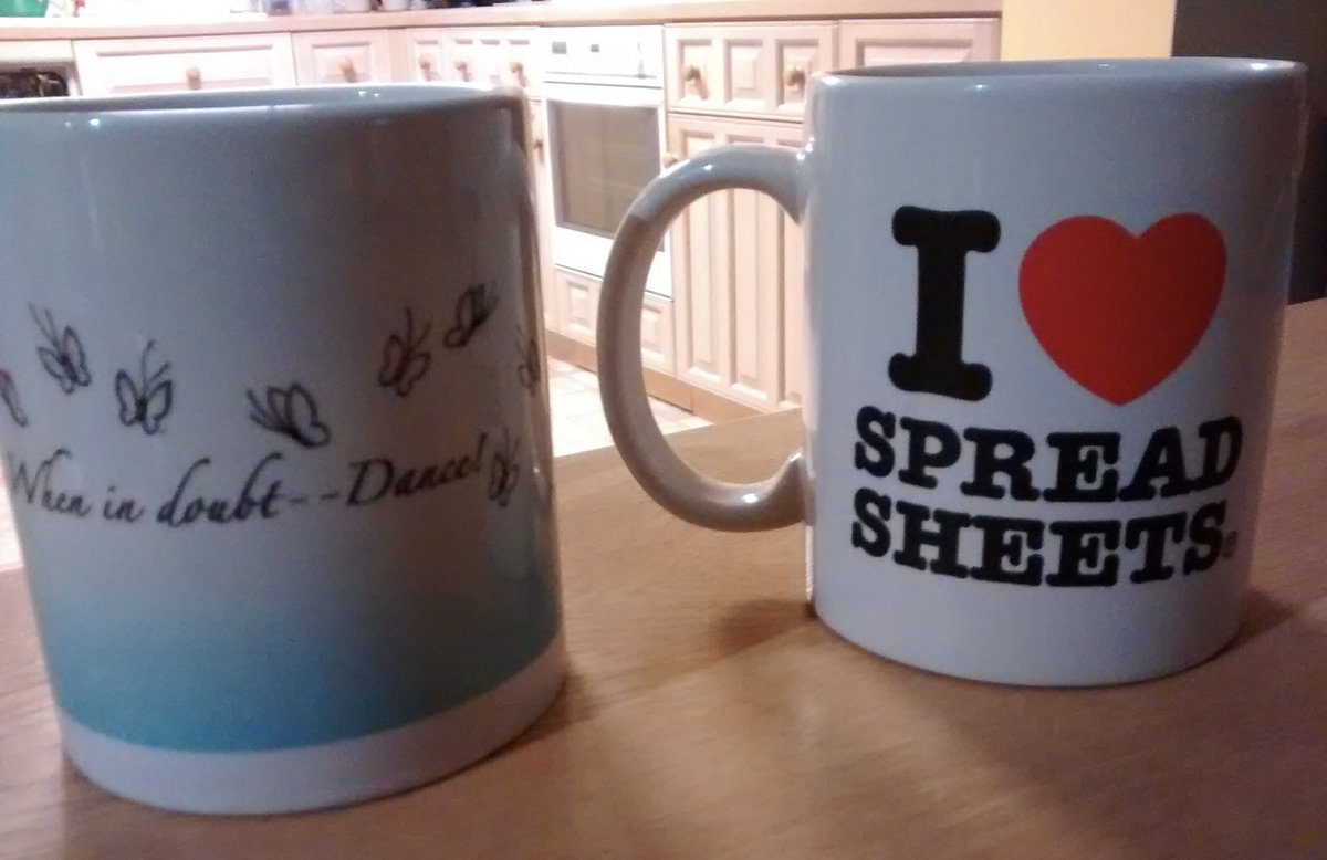 Tan321's tweet photo. @DailyPicTheme2 I can’t chose between these, both gifts from friends who know me well #favouritemug
Sums me up, if I’m not working, I’m dancing! #DailyPictureTheme https://t.co/56SQVNMYOH