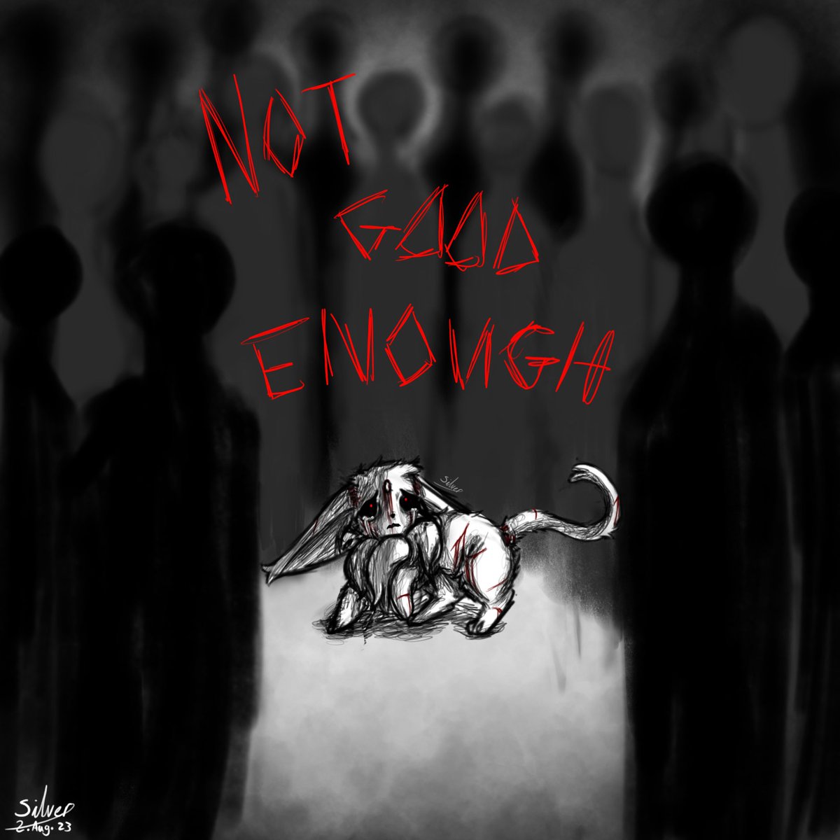 TheLonelySilver's tweet image. EEeEE angst art because I was feeling bad a few days ago and ended up drawing this, not the best but eh

#preventionofevolution #EEeEE #pokepasta #creepypasta