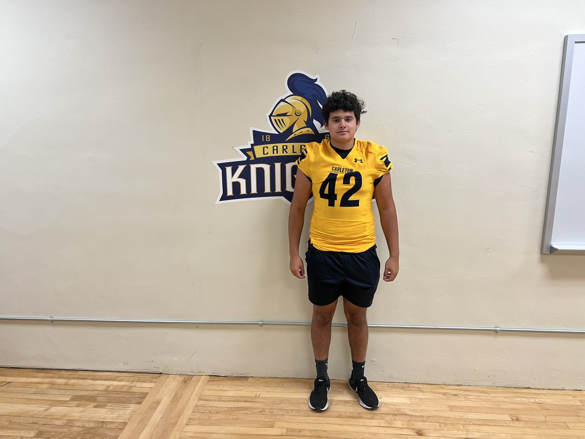 Great to be at <a href="/CarletonFB/">Carleton Football</a> yesterday for an amazing visit. Thank you to <a href="/CoachBobDavies/">Coach Bob Davies</a> and the rest of the staff who met with me and helped me learn more about what Carleton has to offer!  <a href="/CoachJournell/">Tom Journell</a> <a href="/CoachLeeXiong/">CoachDennisLeeXiong</a> <a href="/CoachJoelGinn/">Joel Ginn</a> <a href="/CoachKent56/">Sam Kent</a>  <a href="/LHSPioFootball/">Lynnfield High Pioneer Football</a> <a href="/MrLamusta/">Coach Pat Lamusta</a>