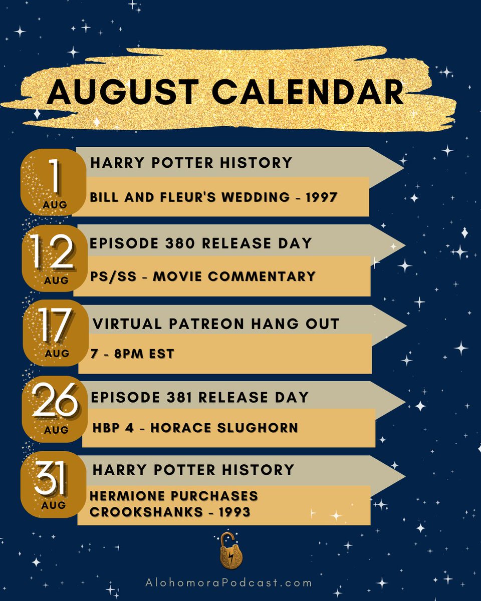 AlohomoraMN's tweet photo. Happy August and Happy Anniversary to Bill and Fleur! ⚡
After you mark these dates on your calendar, tell us in the comments if you think the marriage lasted and why or why not.
#harrypottertrivia #harrypottercouples #harrypotterfans #potterfans https://t.co/xc6ycrobGV