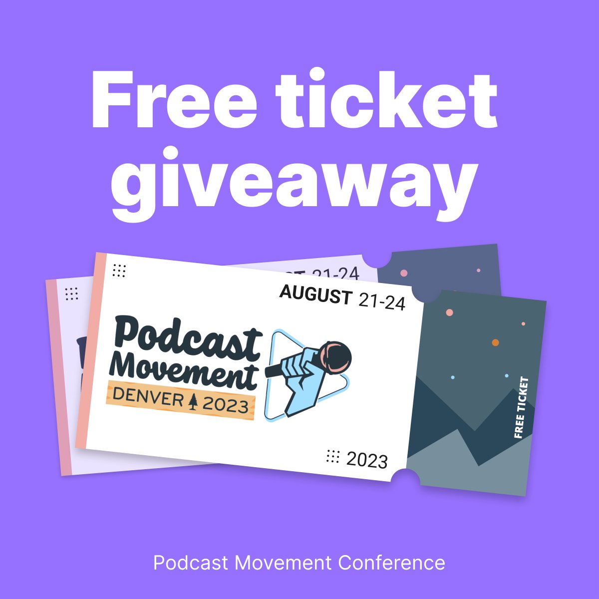 ✨FREE TICKET GIVEAWAY for Podcast Movement✨

Always wanted to attend Podcast Movement? Nows your chance to go for free to the world's largest podcasting conference.
 
Riverside is giving away tickets to our community for the conference, taking place in Denver from August 21-24.