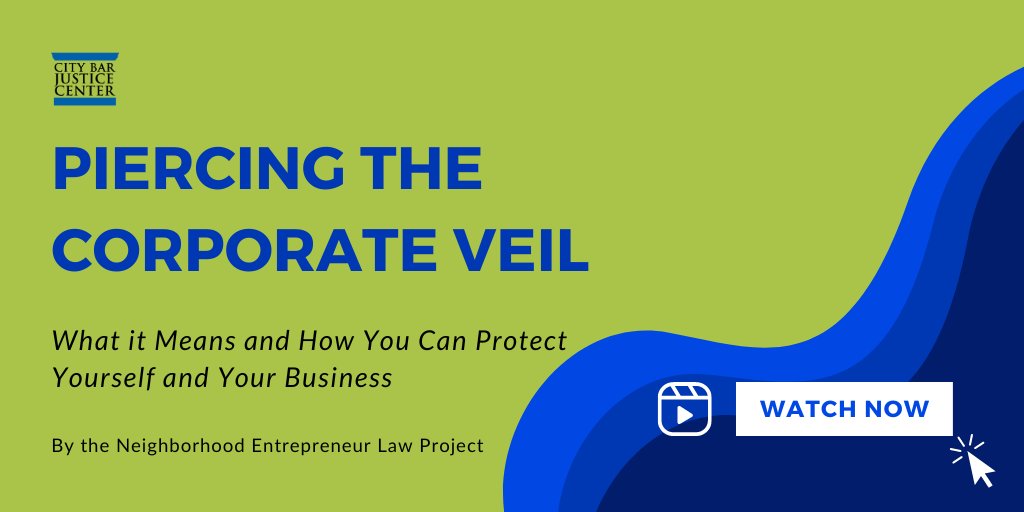 New! Watch the following video by our Neighborhood Entrepreneur Law Project that provides #smallbusiness owners with guidance on keeping personal assets safe and maintaining important corporate formalities. loom.ly/PKyY46I