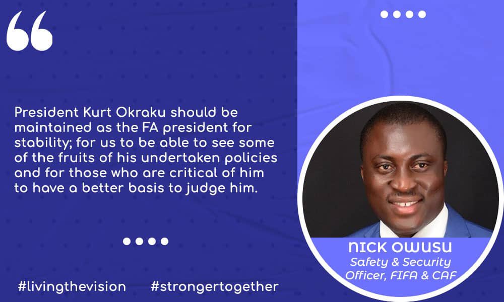 SheikhTophic's tweet photo. When the key players say jump, just ask how high. Nick Owusu is a FIFA Safety and Security Officer. #LivingTheVision #StrongerTogether https://t.co/55Lk6DL8Aq