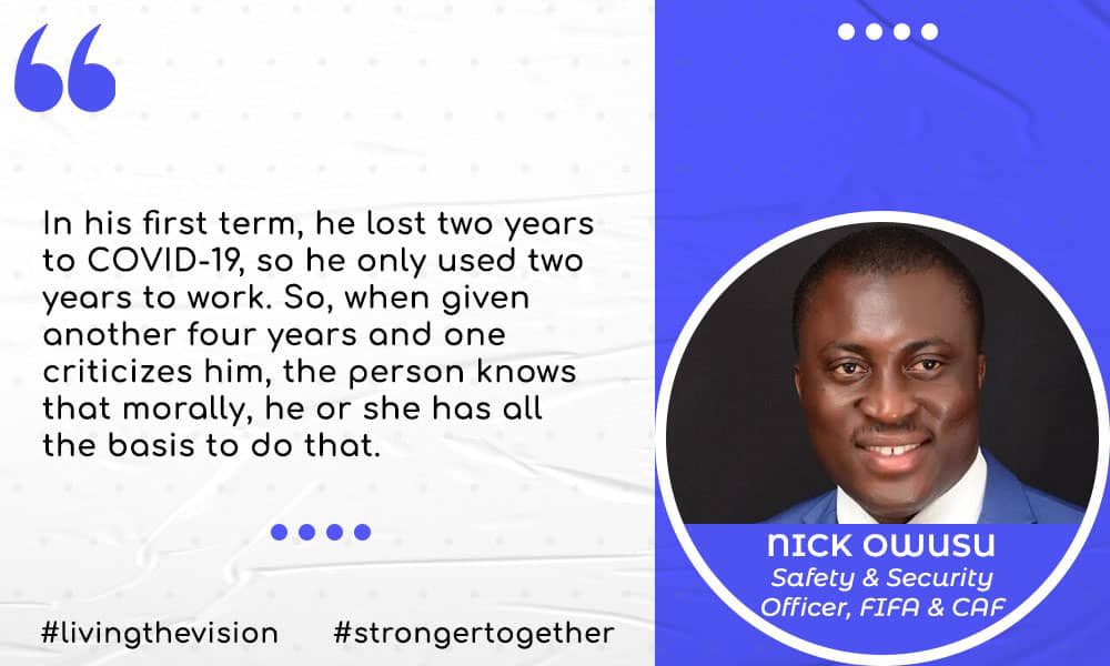 SheikhTophic's tweet photo. When the key players say jump, just ask how high. Nick Owusu is a FIFA Safety and Security Officer. #LivingTheVision #StrongerTogether https://t.co/55Lk6DL8Aq