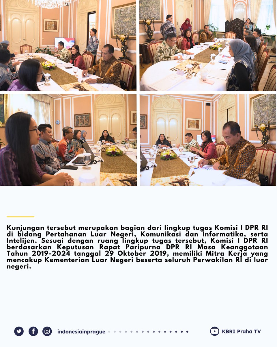 IndonesiaInPrag's tweet photo. Kunjungan Kerja Komisi I DPR-RI di KBRI Praha

Selengkapnya:

https://t.co/5T3iY0KwlF https://t.co/cnfBIzyirT